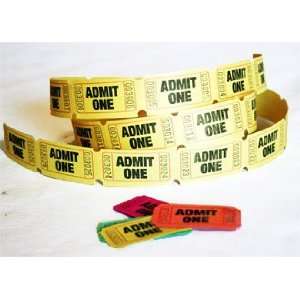 Admit One Tickets Yellow (Roll of 25)