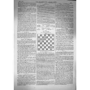    1870 Nine Full Pages Chess Moves Board Game