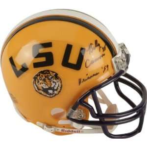  Billy Cannon LSU Tigers Autographed Mini Helmet with Heisman 