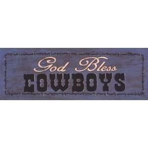  God Bless Cowboys by Sue Allemand 17x6
