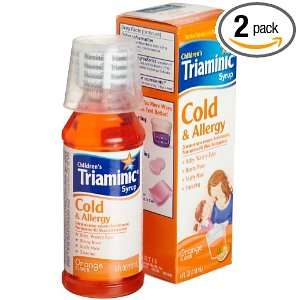 Triaminic Cold & Allergy Syrup, Orange Falvor, 4 Ounce Bottles (Pack 