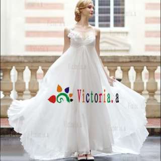 Custom White/Ivory Chiffon Fold Wedding Dresses/Gowns Size4 6 8 10 12 