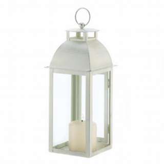 12 DISTRESSED IVORY CANDLE LANTERN WEDDING CENTERPIECES  