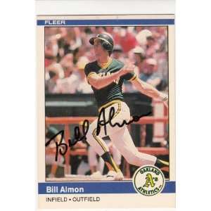  1984 Fleer #436 Bill Almon Athletics Signed Everything 