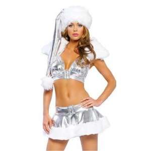  Sexy Santa Silver Outfit Costume