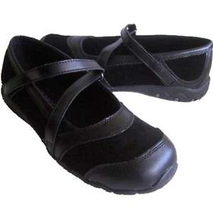 Black School Walking Mary Janes Flat Shoes Size 6  