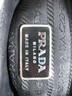 AUTH. PRADA Black Nylon & Leather Classic Handbag  