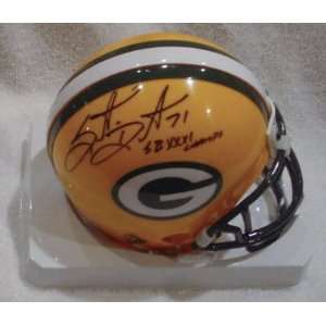 Santana Dotson Green Bay Packers Autographed Mini Helmet with SB XXI 