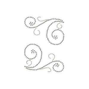  Want2scrap   Swirls Rhinestone   Silver 