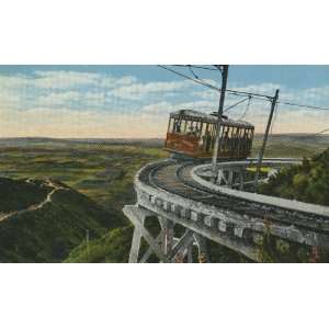  Mount Lowe Scenic Railway Car Climbs Circular Bridge Above Altadena 