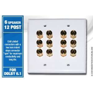  12 Post Speaker Wall Plate for 6 Speakers Dolby 6.1   High 