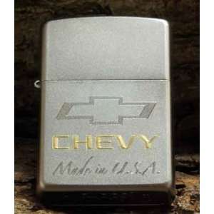  Zippo Chevy Bowtie Two Tone Engraved Custom Lighter 