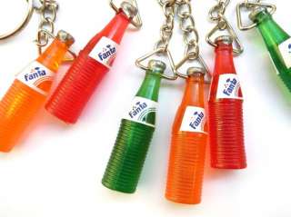 Lot of 6 Keychains MIX Fanta Pop Soda Bottles Plastic  