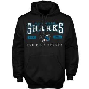  NHL Old Time Hockey San Jose Sharks Raked Hoodie   Black 