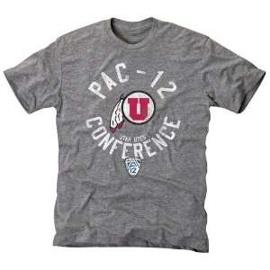  NCAA Utah Utes Conference Stamp Tri Blend T Shirt   Ash 