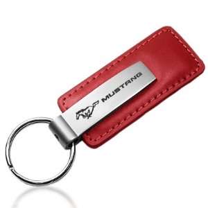  Ford Mustang Red Leather Car Key Chain, Official Licensed 
