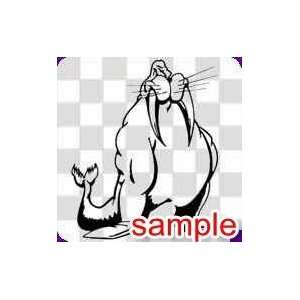  CARTOONS BUFF WALRUS 12.5 WHITE VINYL DECAL STICKER 