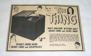1965 Addams Family toy ad ~ THE THING BANK  