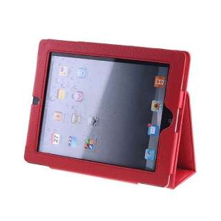 Red New Leather Skin Case Cover Pouch for Apple iPad 2  