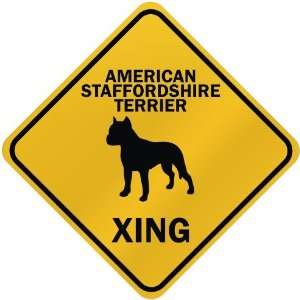  AMERICAN STAFFORDSHIRE TERRIER XING  CROSSING SIGN DOG Home