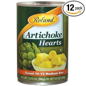 Roland Artichoke Hearts (10/12 Count), 13.75 Ounce Tins (Pack of 12)