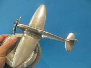 Vintage Chromed Brass WWII Spitfire Aeroplane Trench Art RAAF Ashtray 