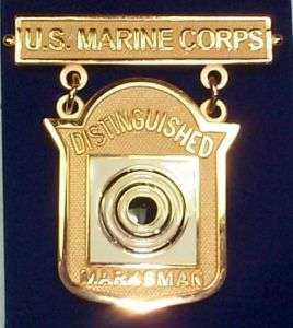 US Marine Corps Distinguished Rifle Qualification Badge Medal  