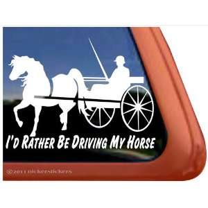  Horse Driving Horse Trailer Vinyl Window Decal Sticker 