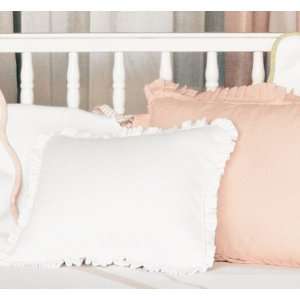  white pique personalized ruffle pillow