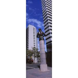 Statue in Front of Buildings in a City, Charlotte, North Carolina, USA 