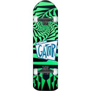  Vision Gator 2 Complete Skateboard   10.25 Black/Green w 