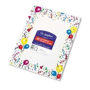   Paper, 24 lbs., Party, 8 1/2 x 11, White, 100/Pack