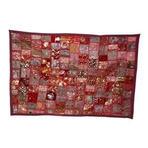   Wall Hanging Tapestry with Awesome Old Sari Patch Work