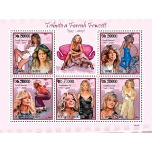  Farrah Fawcett Sheet 5 Mint NH Stamp St Thomas ST9601a 