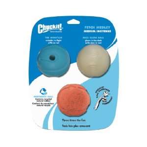  Chuckit Fetch Medley Balls Medium 2.5 inch, 3 pack Pet 