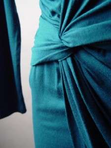 TWISTED Gathered Drape Draped Classic Long Sleeve Faux Wrap Jersey fp 