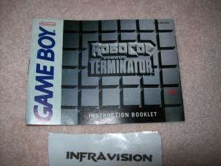 Manual Only for ROBOCOP vs TERMINATOR for Original Gameboy  