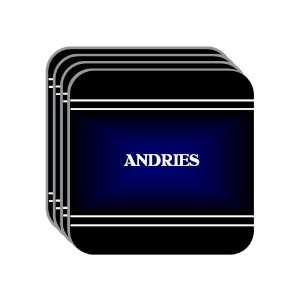 Personal Name Gift   ANDRIES Set of 4 Mini Mousepad Coasters (black 