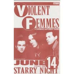  Violent Femmes Portland Original Concert Poster 1988