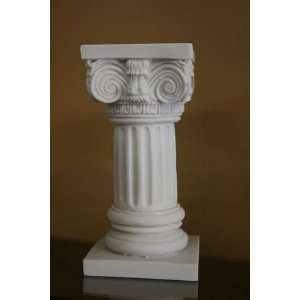  Corinthian Style Column Statue 8 Inches Tall White Marble 