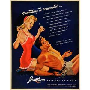  1943 Ad Jantzen Vintage Swimsuit Swimming Suit Trunks Pete 