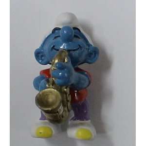 Vintage Smurfs Pvc Figure  Smurf with Saxophone 