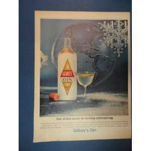   Ad. Orinigal 1963 Vintage Magazine Art. world/drink/open gin bottle