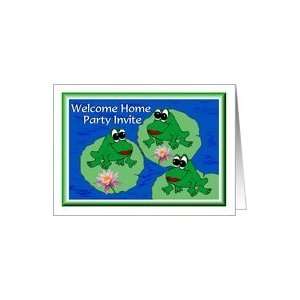 Invitation   Welcome Home Party / Frogs On A lilypads/ Nature Scene 