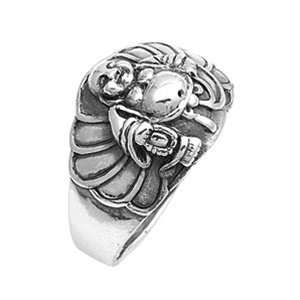  Sterling Silver Plain Ring   Buddha   size 11 Jewelry