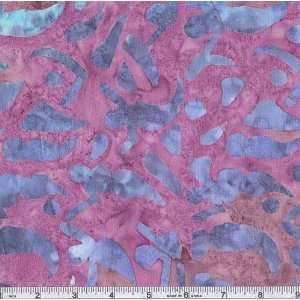  45 Wide Hand Dyed Batik Script Lilac Fabric By The Yard 