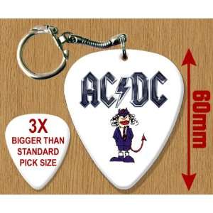  ACDC Angus Young BIG Guitar Pick Keyring Musical 