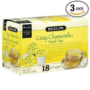 Bigelow Cozy Chamomile Tea, 18 Count K Cups for Keurig Brewers (Pack 