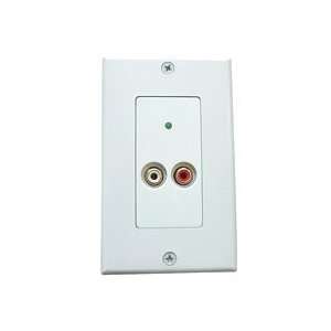 White Local Audio Video Wall Plate with 2 RCA Ports  