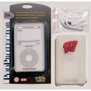 WISCONSIN BADGERS 30G SILICONE VIDEO IPOD COVER  Sports 